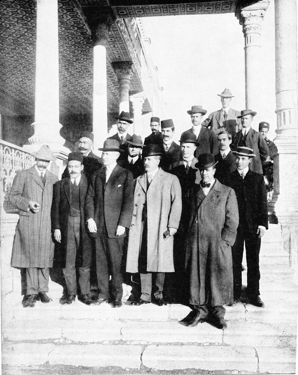 Morgan Shuster and American officials at Atabak Palace, Tehran, 1911.